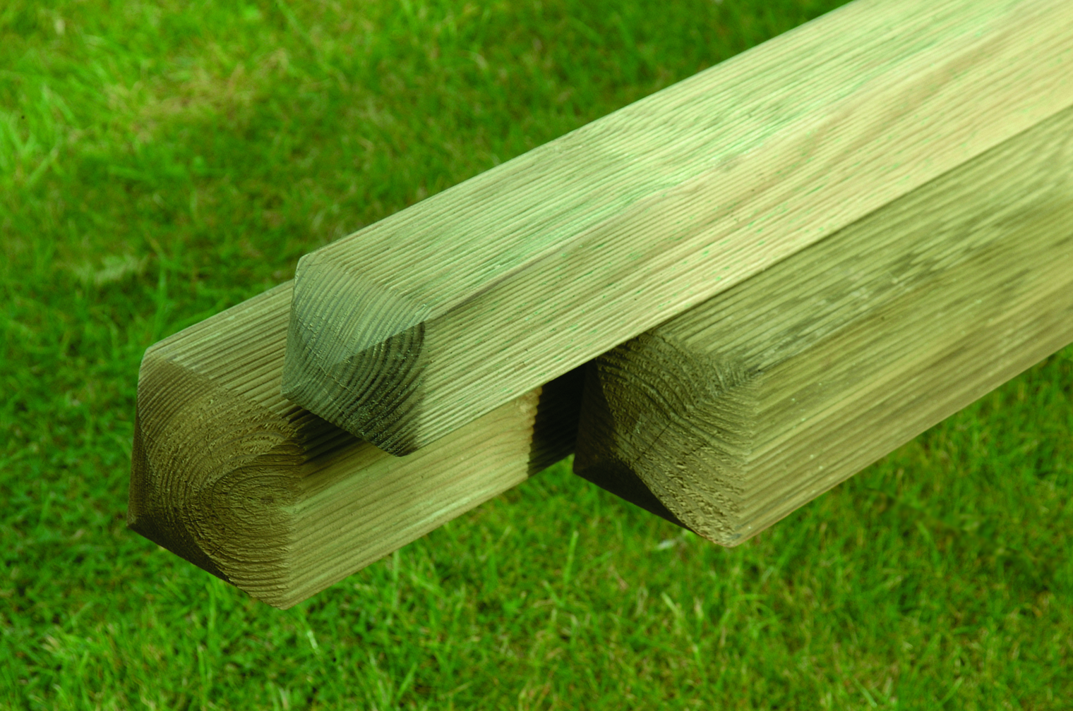 Planed and Ribbed Post Rounded Top Tanalised green Oakdale Fencing