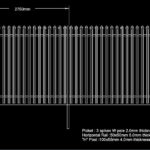 Drawing of 1.8m palisade fence