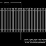 Drawing of 2.0m palisade fence