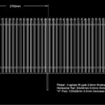 Drawing of 2.4m palisade fence