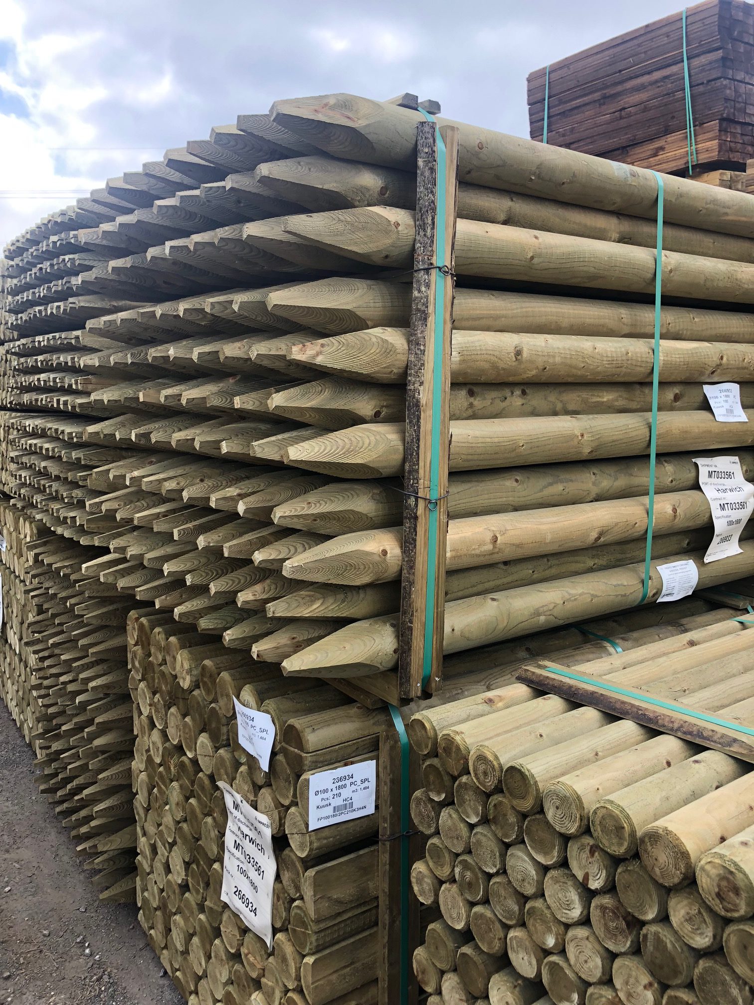 treated round timber