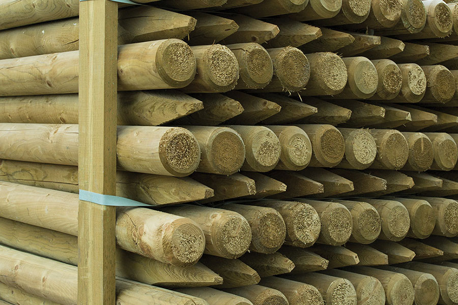 Repourpose Round Posts Machine Round Timber UC4 Posts and UC3 Rails - Oakdale Fencing