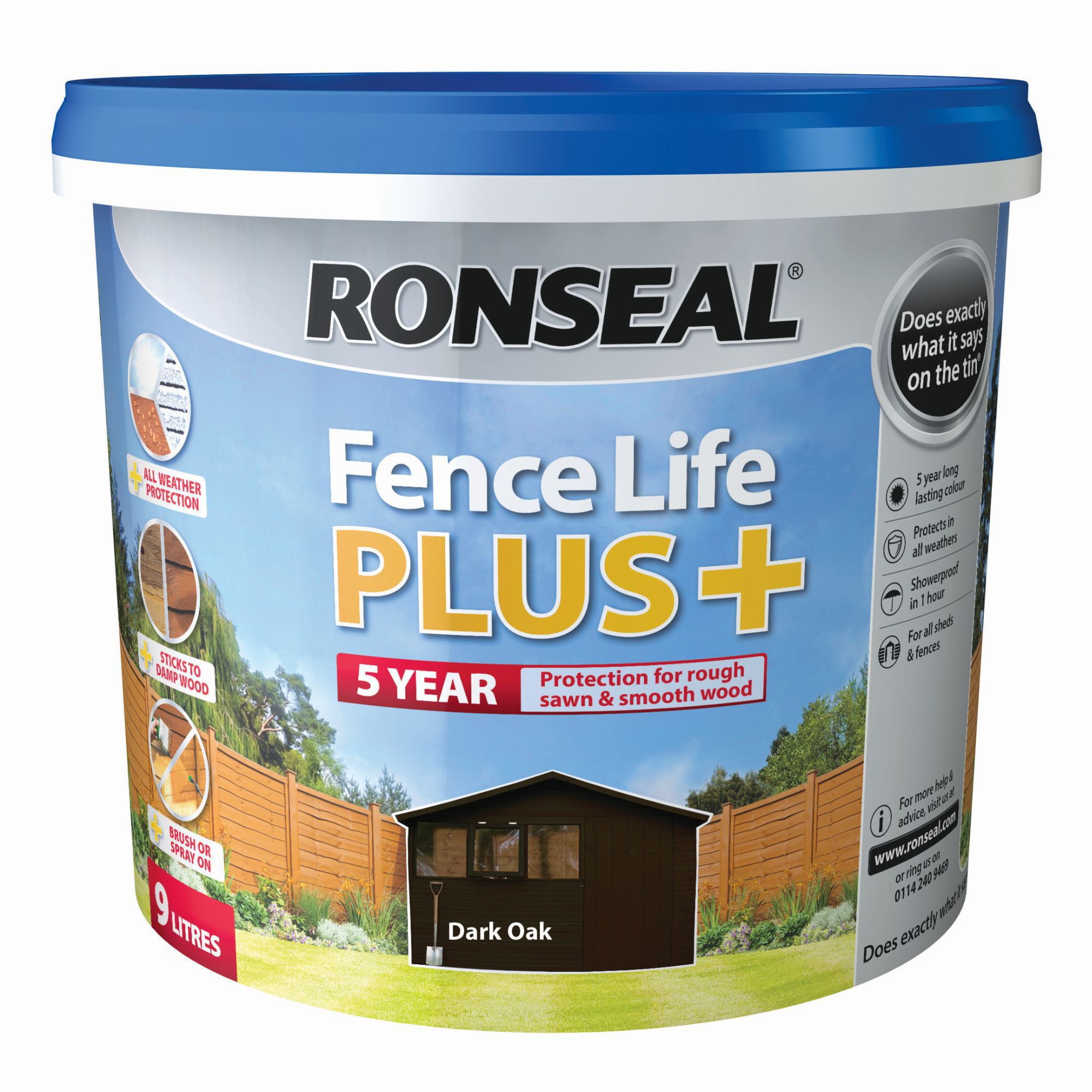 RONSEAL PLUS Dark oak fence life 5ltr Oakdale Fencing