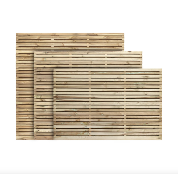 Double slatted fence panels